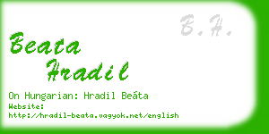 beata hradil business card